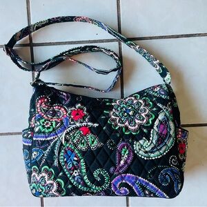 Like new Vera Bradley Kiev Paisley Quilted Shoulder Bag - Black and Multicolor
